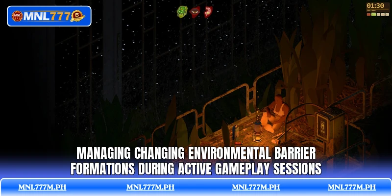Managing changing environmental barrier formations during active gameplay sessions