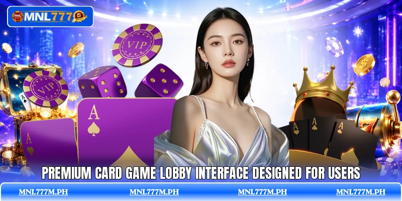 Premium card game lobby interface designed for users