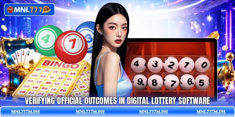 Verifying official outcomes in digital lottery software