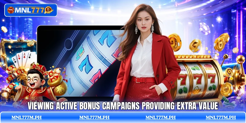 Viewing active bonus campaigns providing extra value